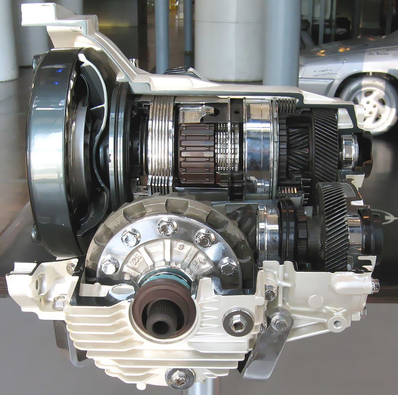 A modern automatic transmission case — cable-driven units hide the speedometer drive gear inside a similar housing